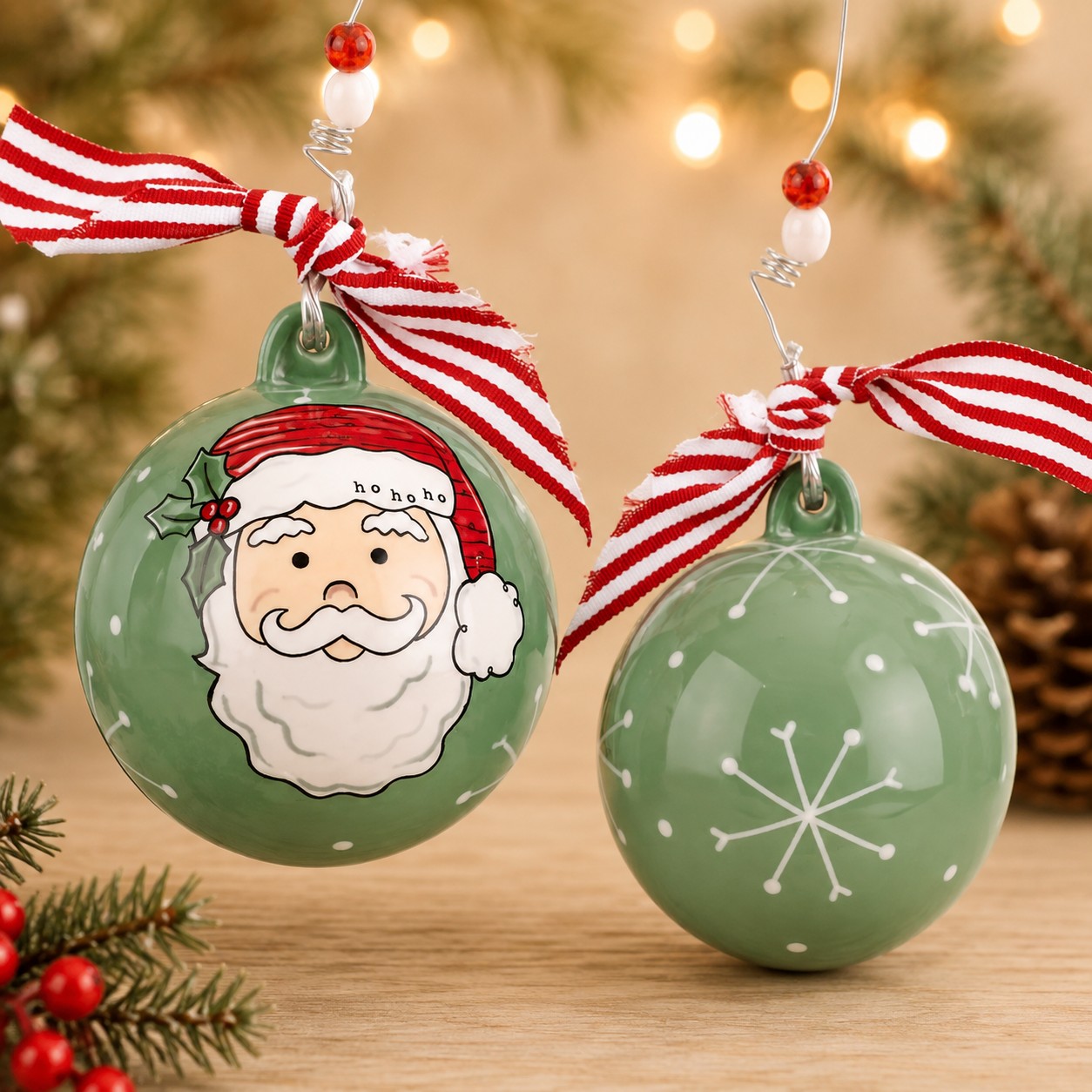 Santa Face Ball Ornament